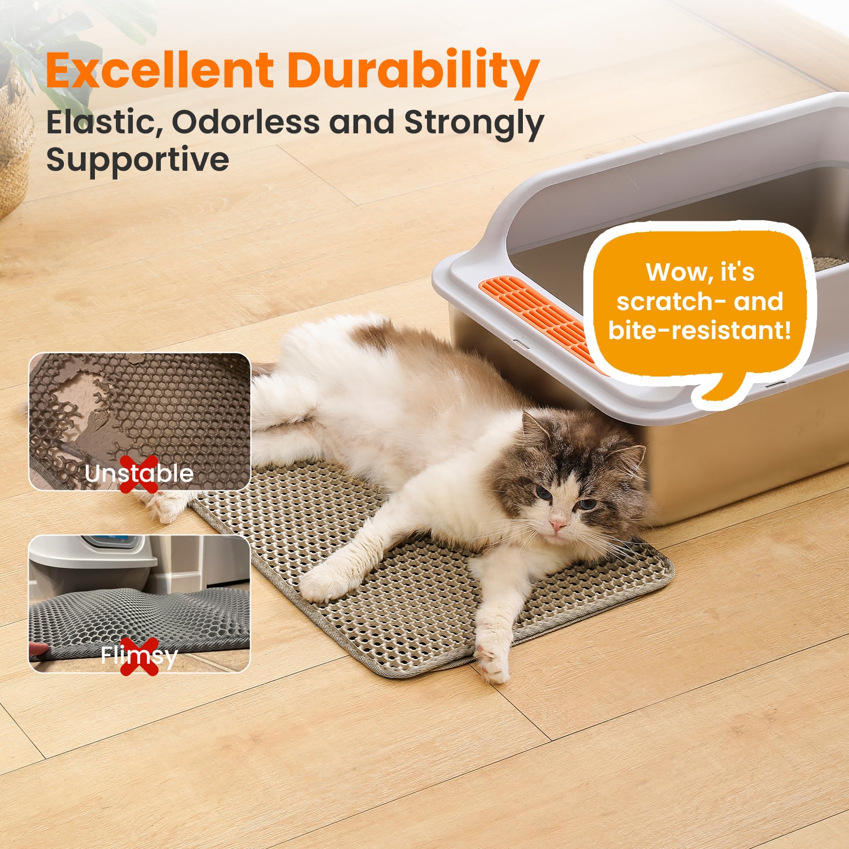 Petinstinct non-slip backing keeps the mat in place during use