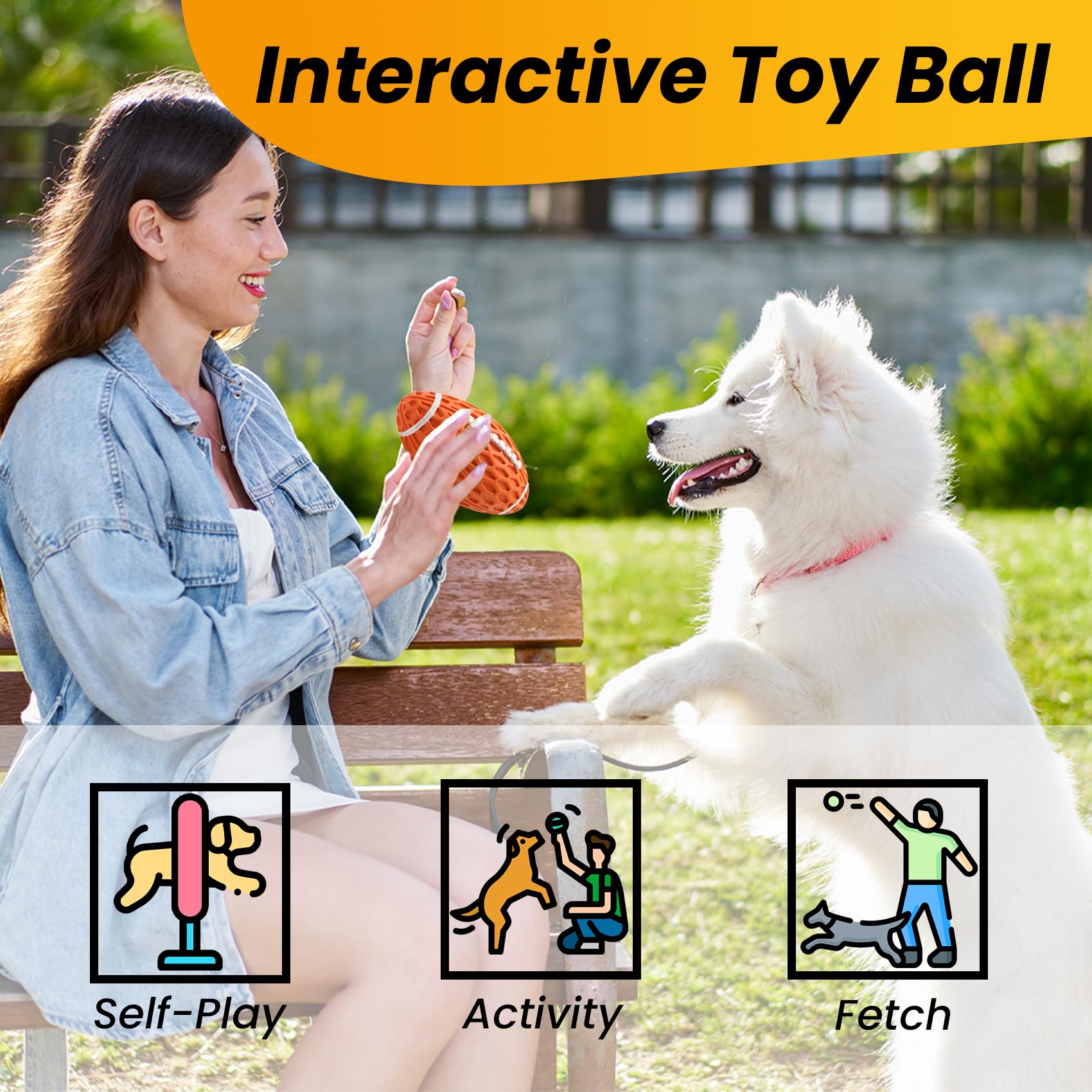 Petinstinct orange-large ball enhances visibility during daytime play.