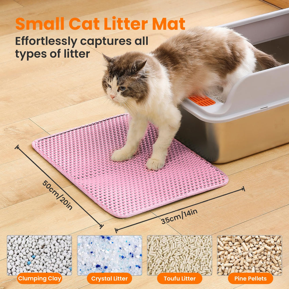 Petinstinct litter mat anti-tracking design helps keep floors clean after use.