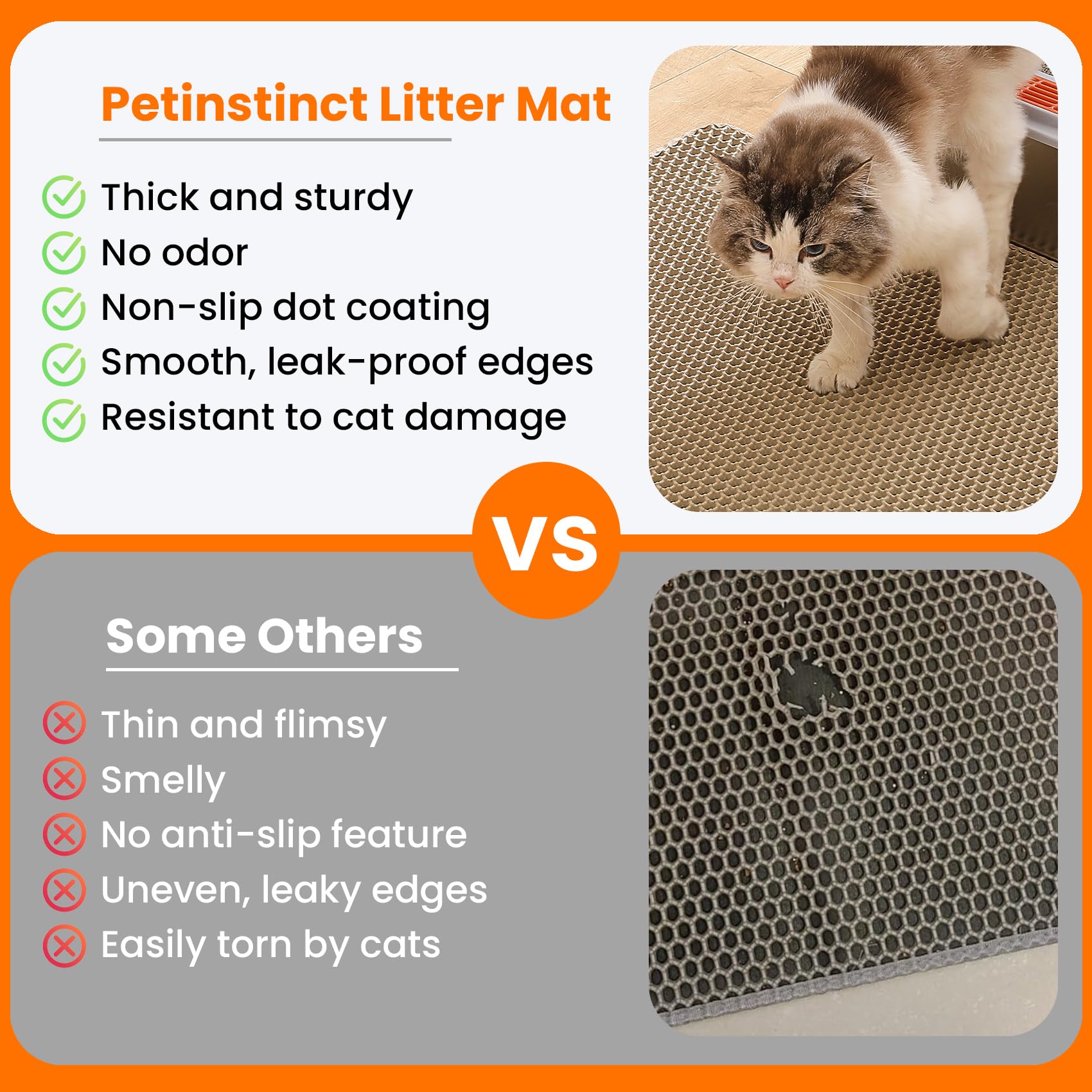 Petinstinct waterproof bottom layer keeps floors dry and cleanup quick