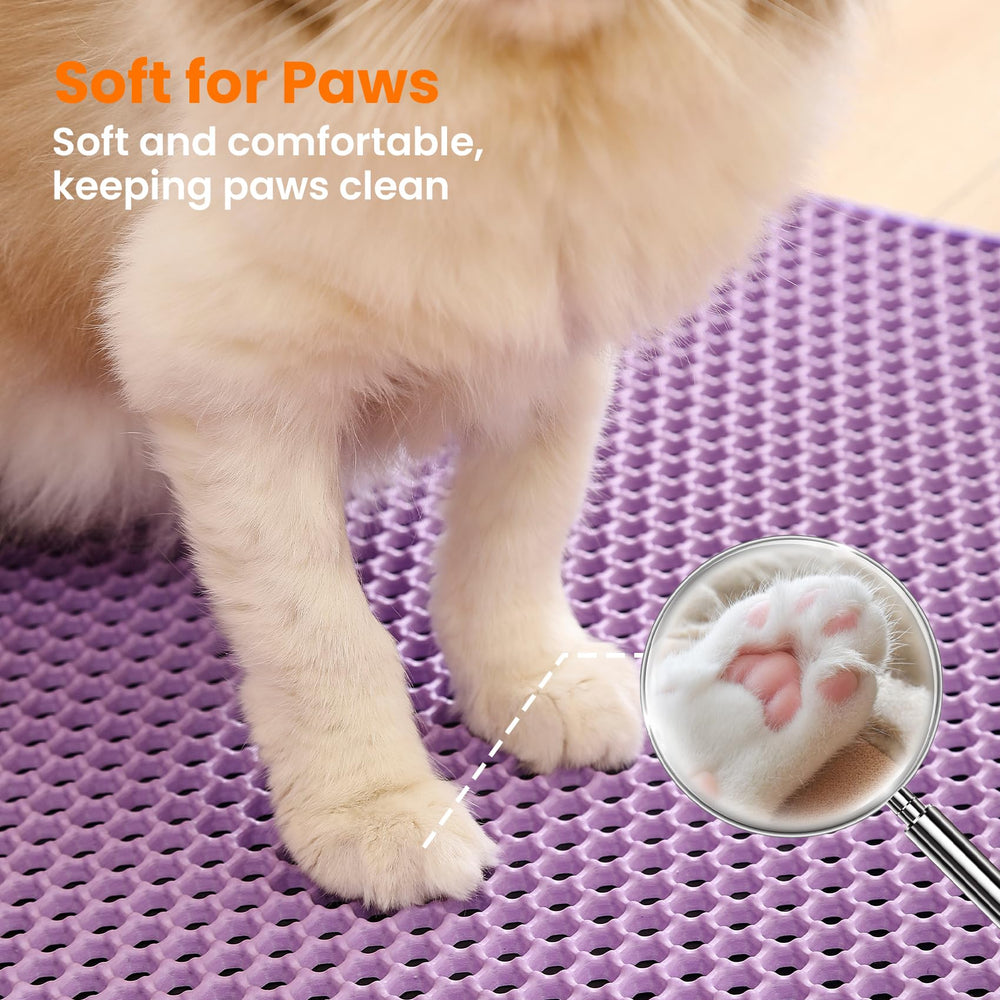 Petinstinct XL purple litter mat adds stylish decor to any room.