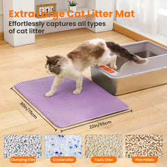 Petinstinct XL litter mat under box protects flooring from spills.