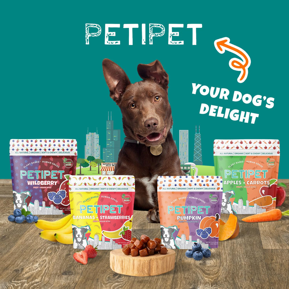 PETIPET fruit-forward treats for mature dogs with soft texture and easy chewing