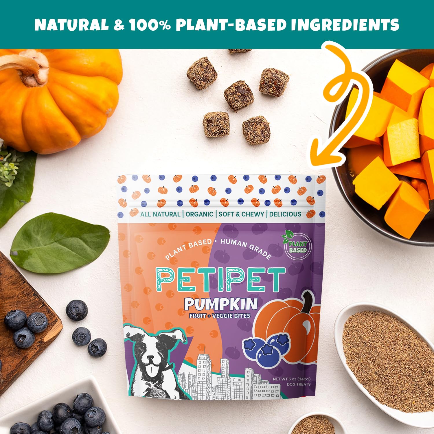 PETIPET soft-chewy treats closeup showing gentle texture for dental-friendly snacking