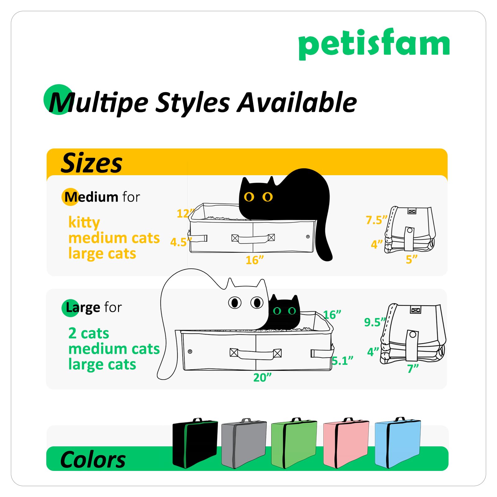 petisfam portable travel litter box scoop and bowl offers complete on-the-go kit