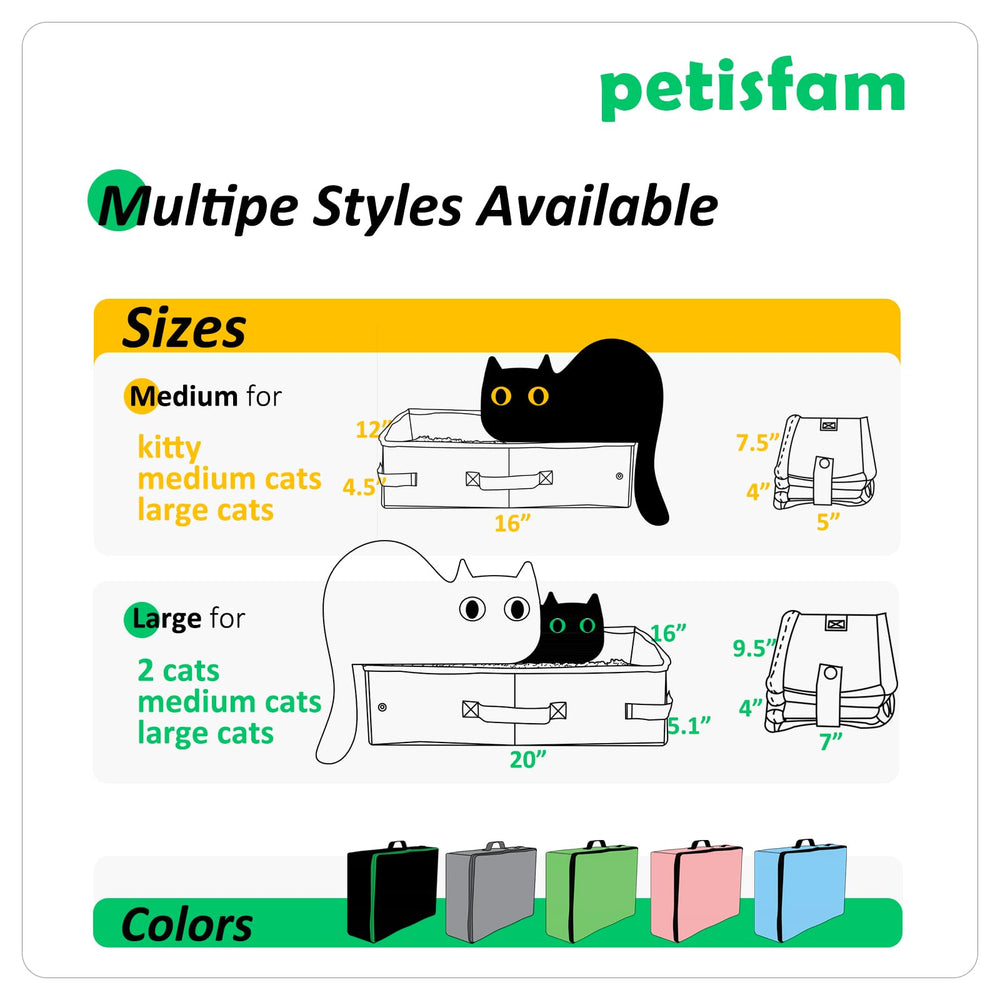 petisfam portable travel litter box scoop and bowl offers complete on-the-go kit