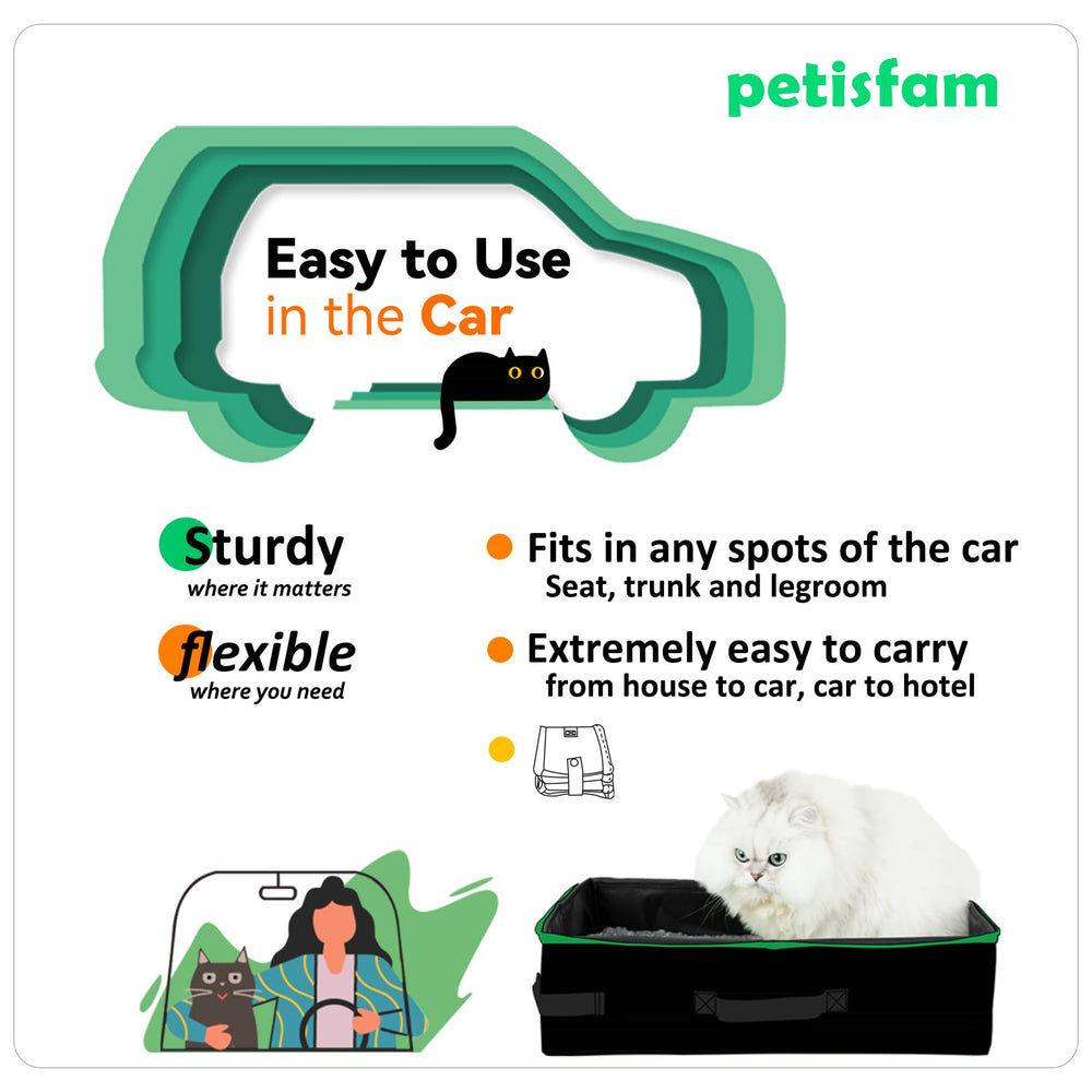petisfam portable travel litter box medium size fits a comfortable medium cat