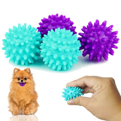 Petite Paws spiky ball 1.8-inch close-up for teething relief in small dogs.