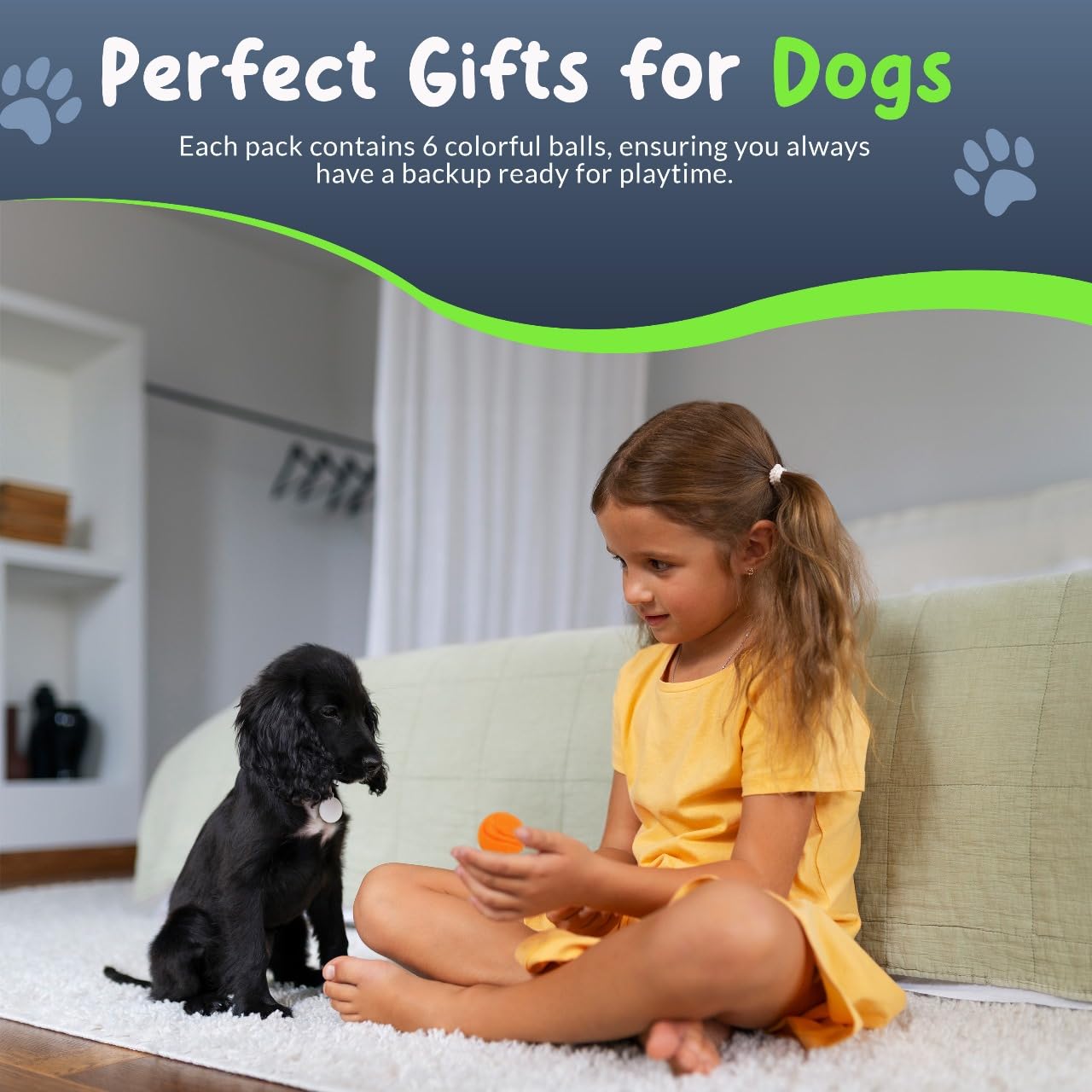 Petite Paws SuperFetch blue ball close-up, designed for interactive games and boredom relief in puppies.
