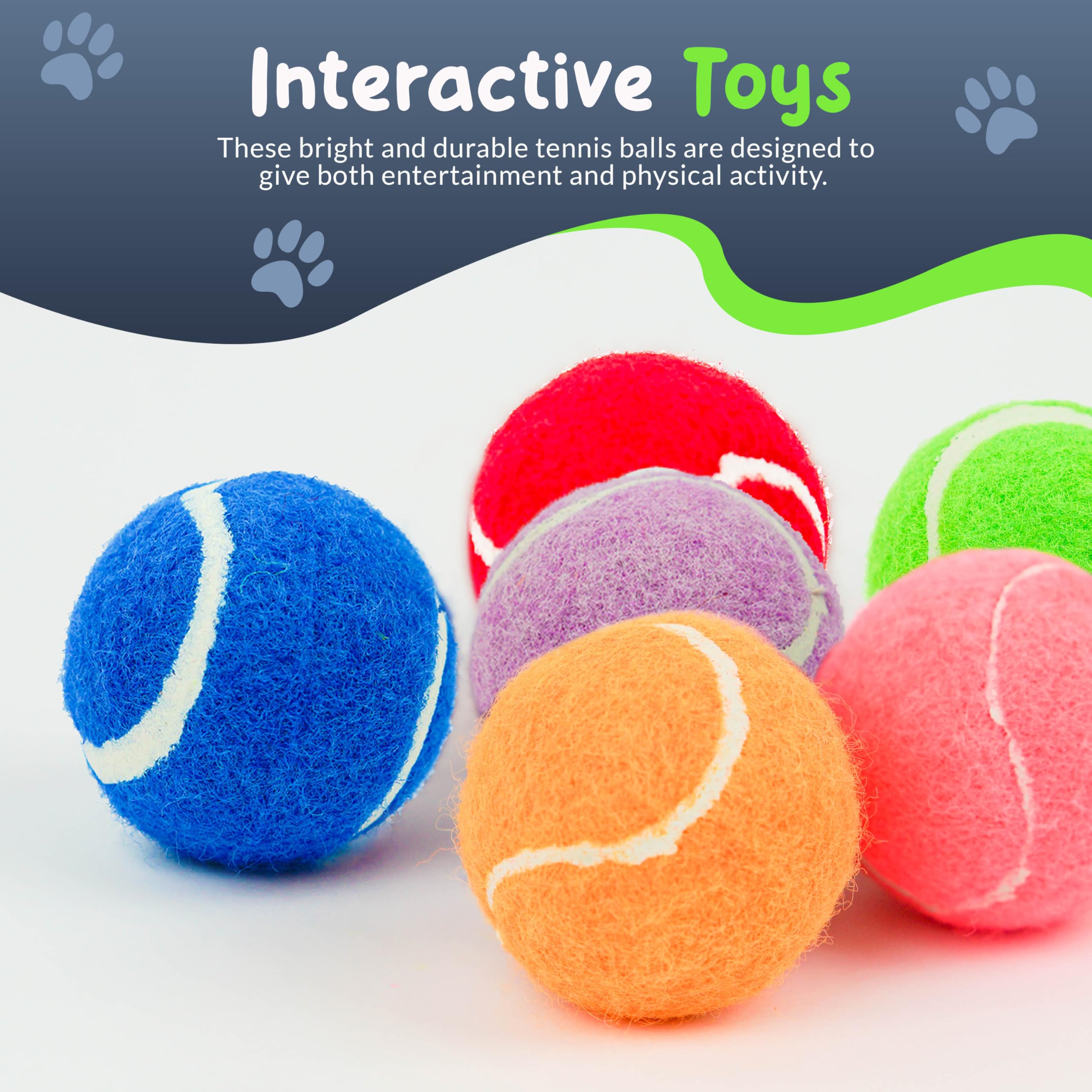 Petite Paws highly visible colors help locate balls outdoors.