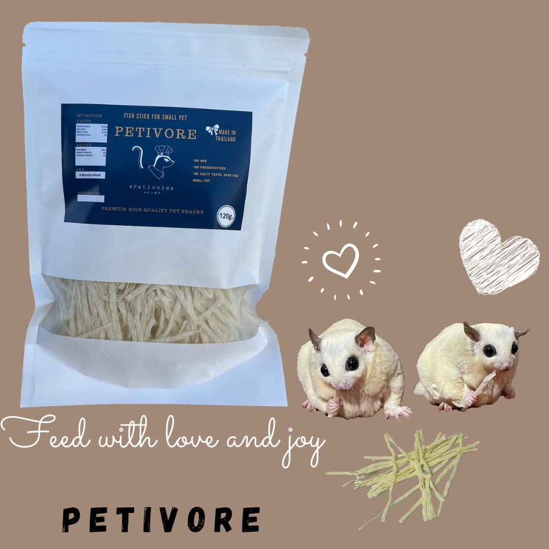 PETIVORE fish stick marmoset snack illustrates versatile treat for primates.