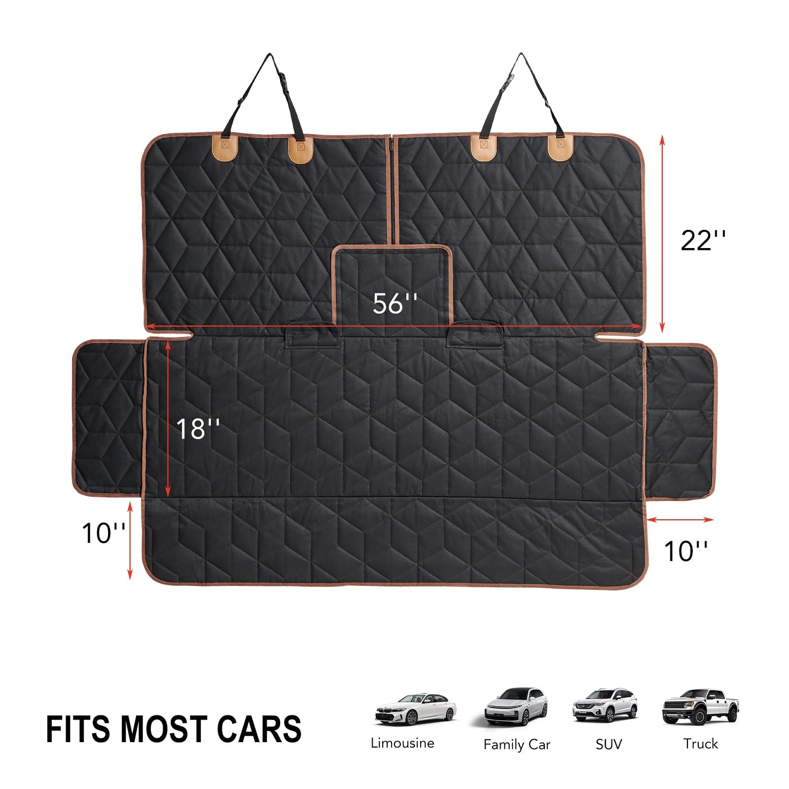 Petiza seat cover with non-slip grips reduces shifting during turns.
