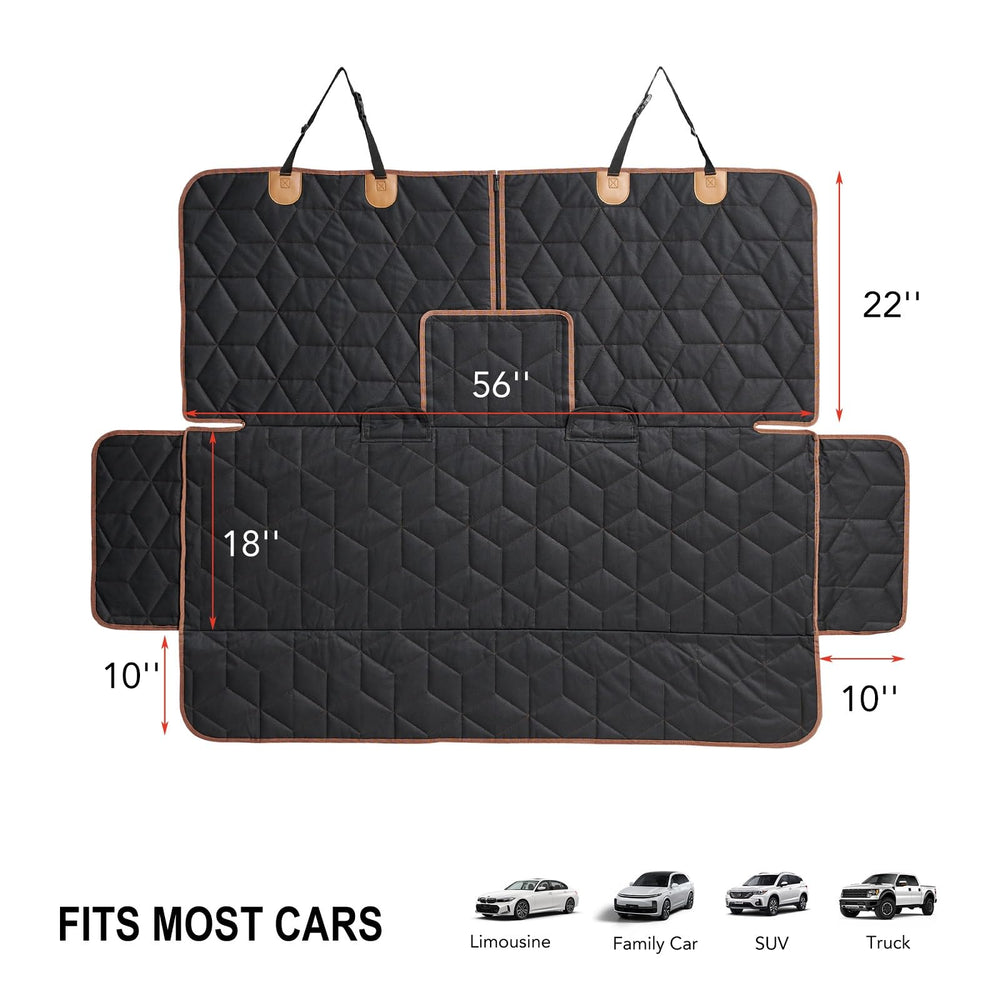 Petiza seat cover with non-slip grips reduces shifting during turns.