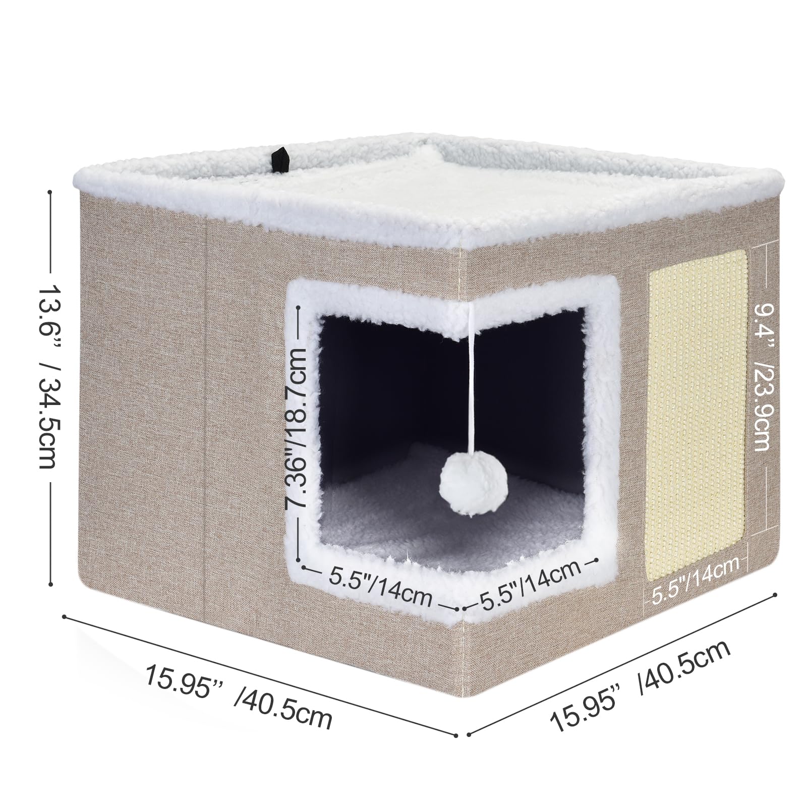 Petizer cat house durable MDF frame supports long lasting play.