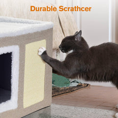 Petizer cat house scratch pad enables natural scratching and play.