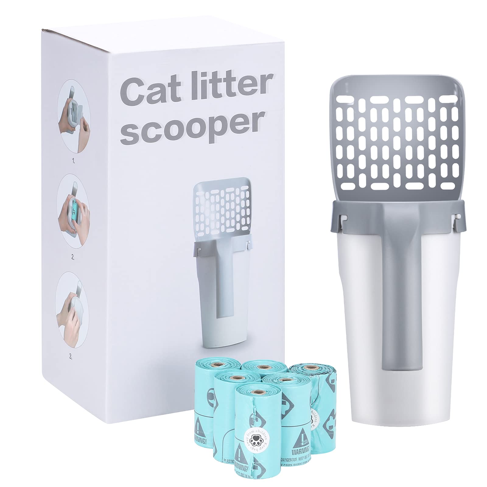 Petizer Cat Litter Scoop 6mm holes ensure quick sifting of clean litter.