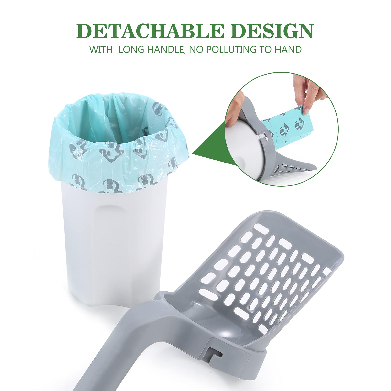 Petizer cat litter scoop with 90 refill bags for continuous, mess-free scooping.