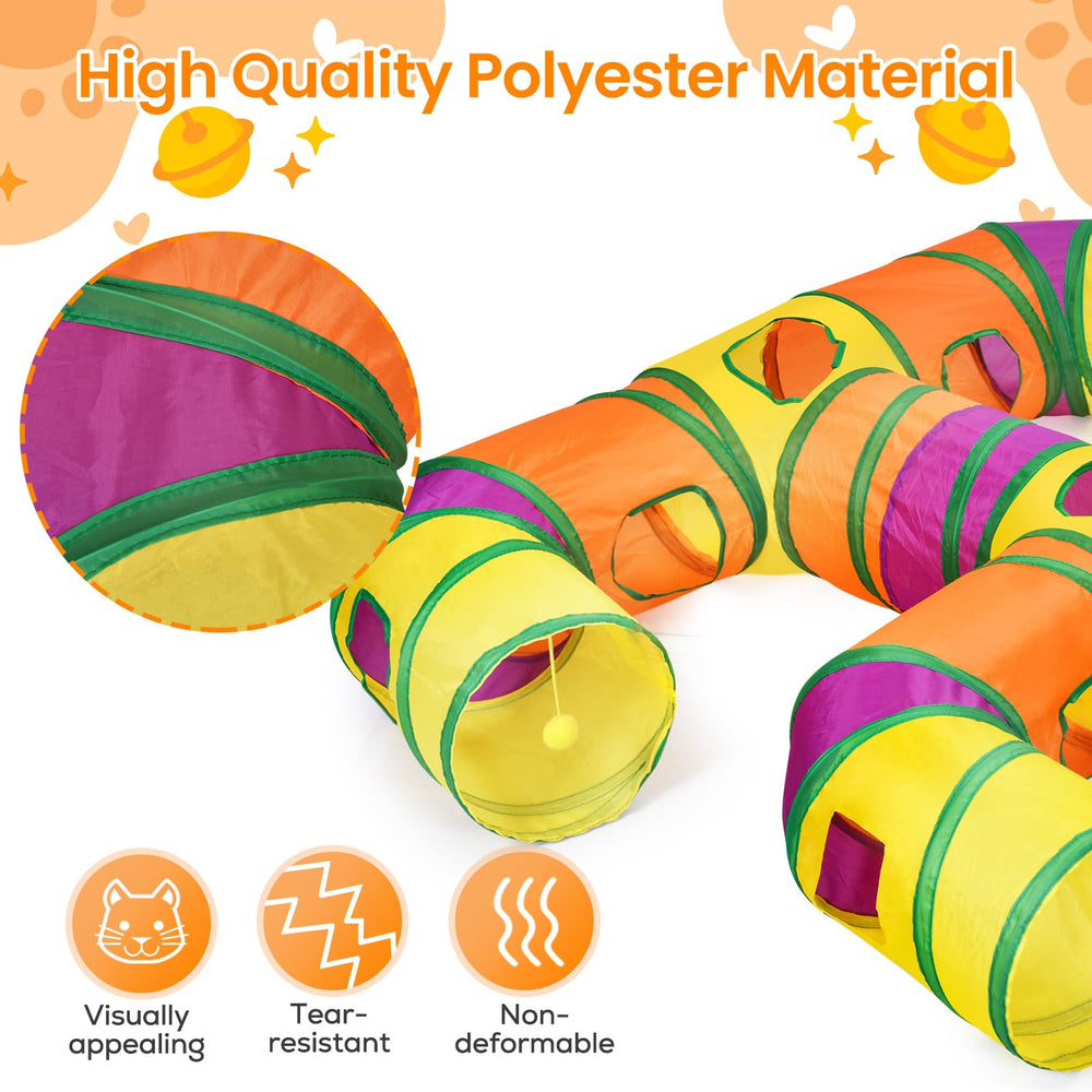 Petizer cat tunnel 4way open-play-setup encourages exploration and interactive fun.