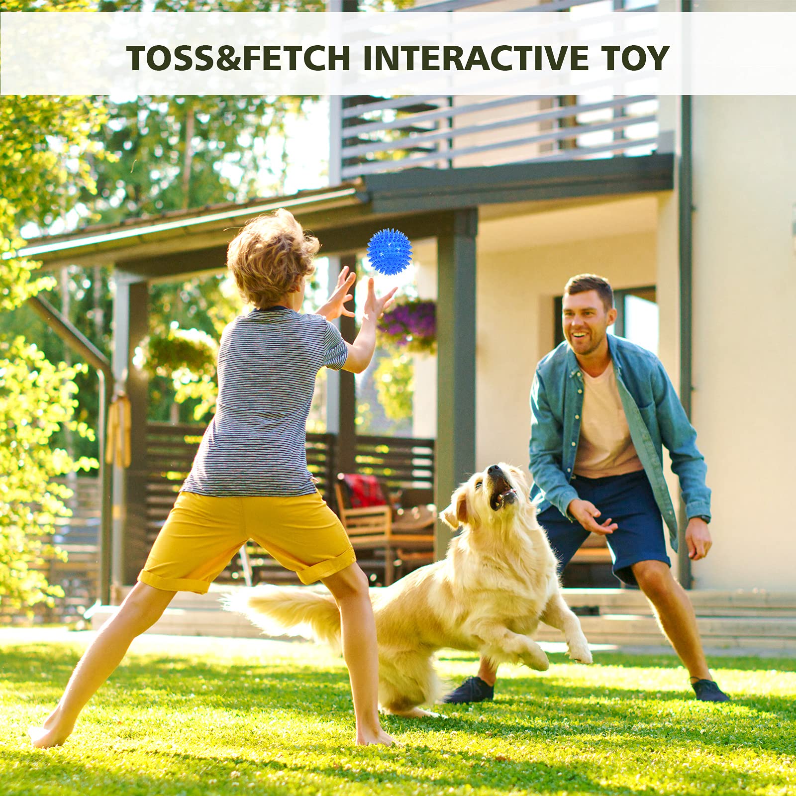 Petizer durable interactive fetch ball designed for medium to large dogs.