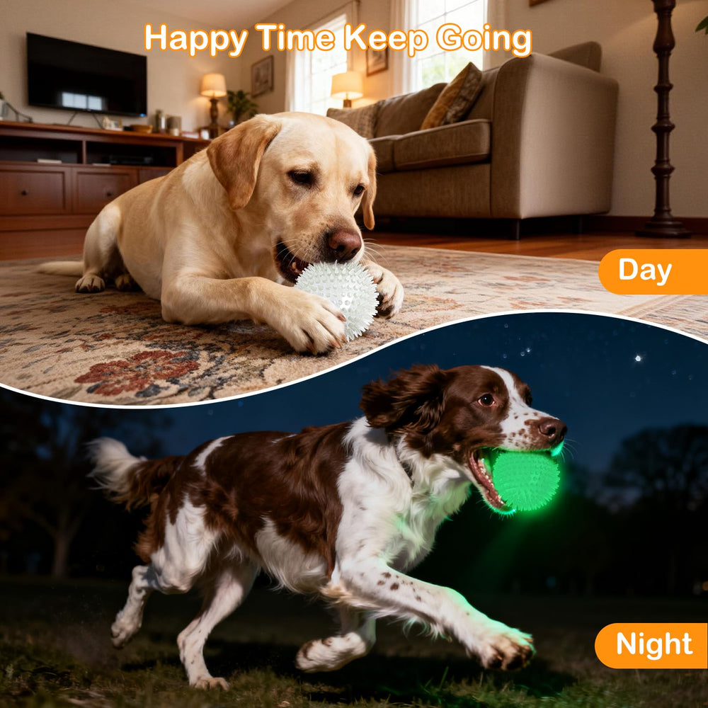 Petizer glow ball on grass after sunset enhancing visibility and retrieval.