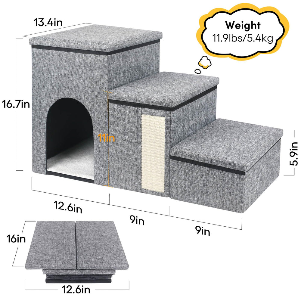 Petizer non-slip bottom keeps the stairs steady on hardwood floors