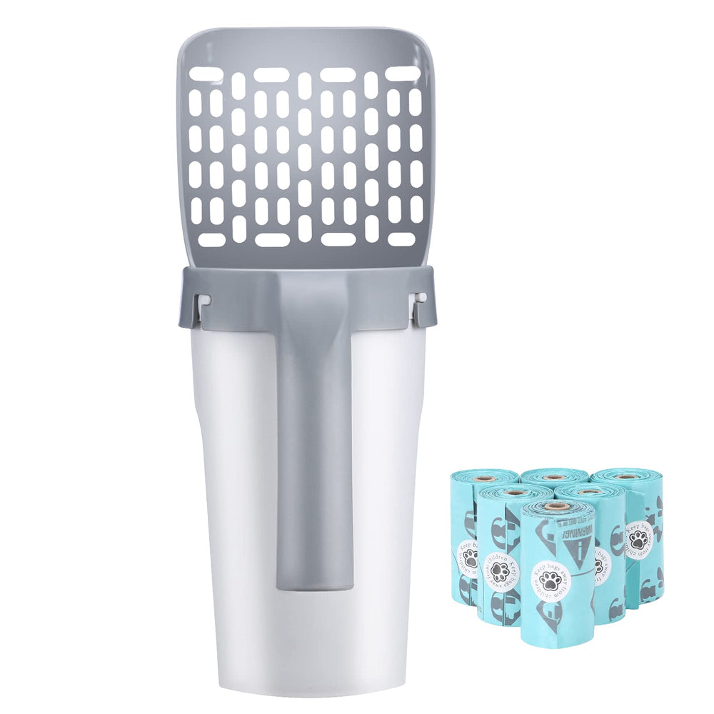 Petizer Premium Cat Litter Scoop with integrated waste container enables quick, sanitary cleanup.