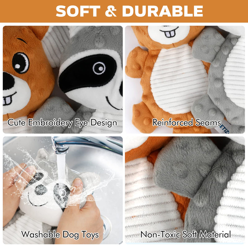 Petizer soft cotton dog toy delivers gentle cuddle during downtime.