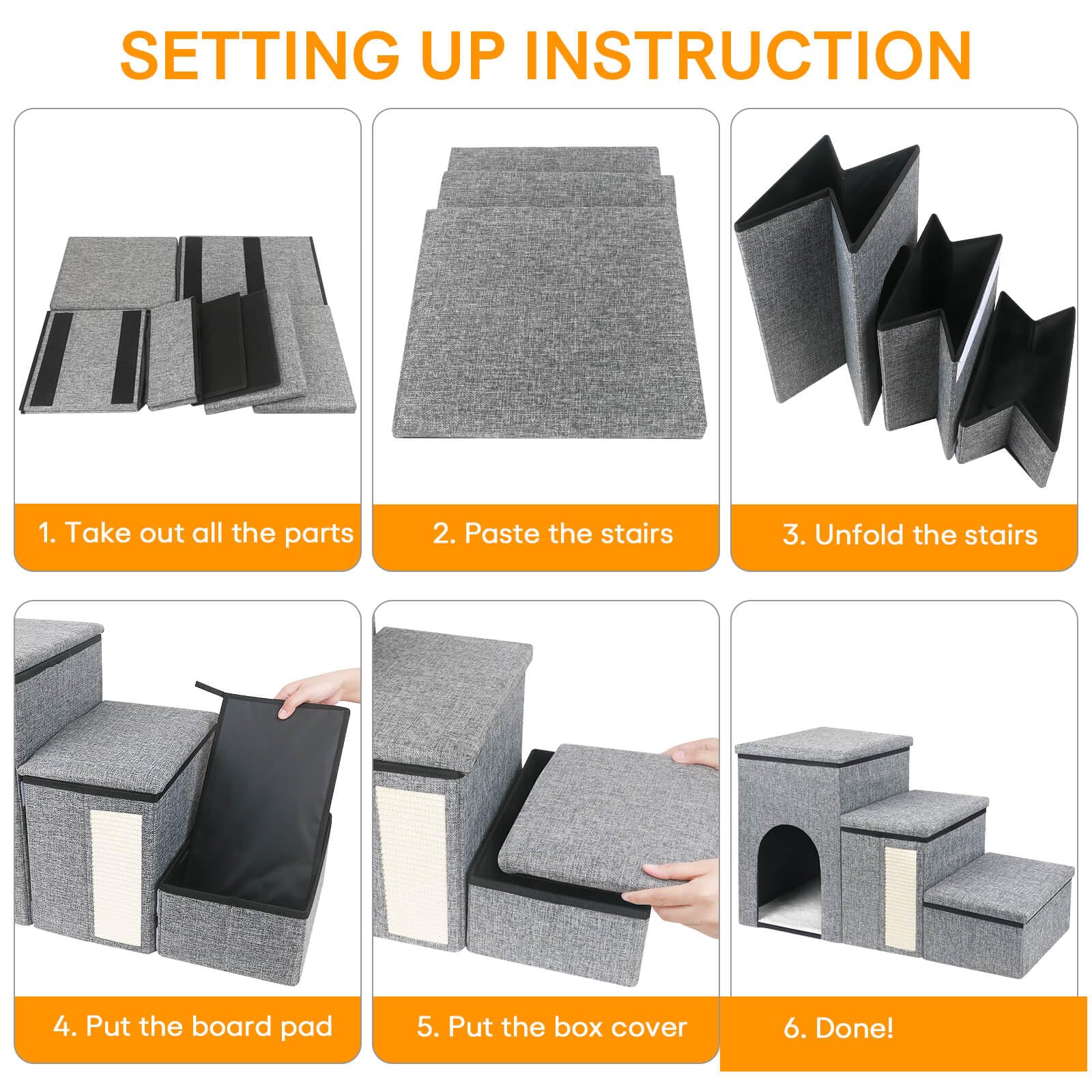 Petizer sturdy collapsible stairs provide reliable footing for small dogs and cats
