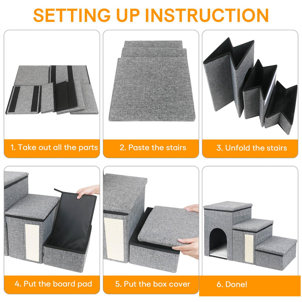 Petizer sturdy collapsible stairs provide reliable footing for small dogs and cats