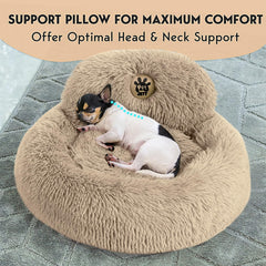 PET JETT calming dog bed anti-slip bottom keeps small dogs secure on slick floors.