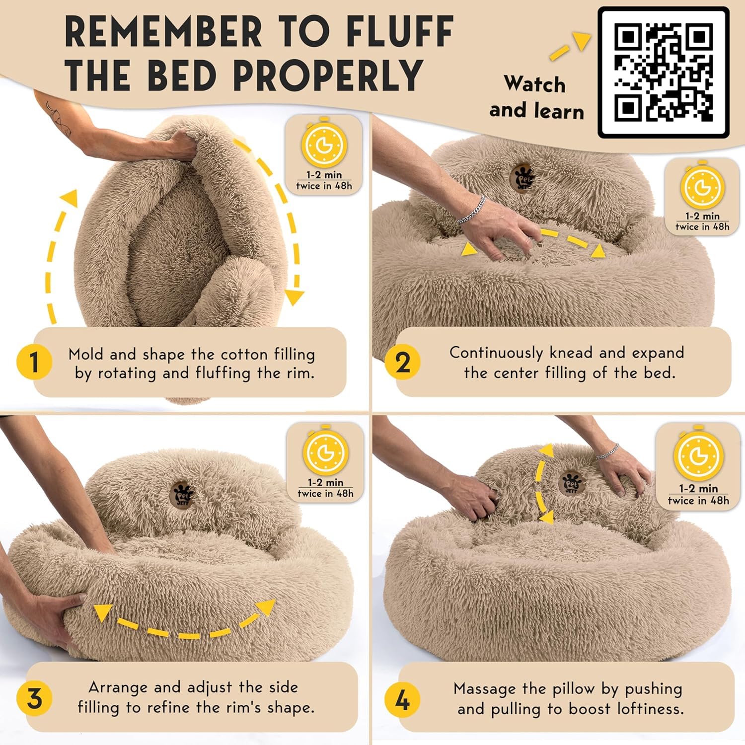 PET JETT bed is machine-washable for easy cleaning after cozy naps.