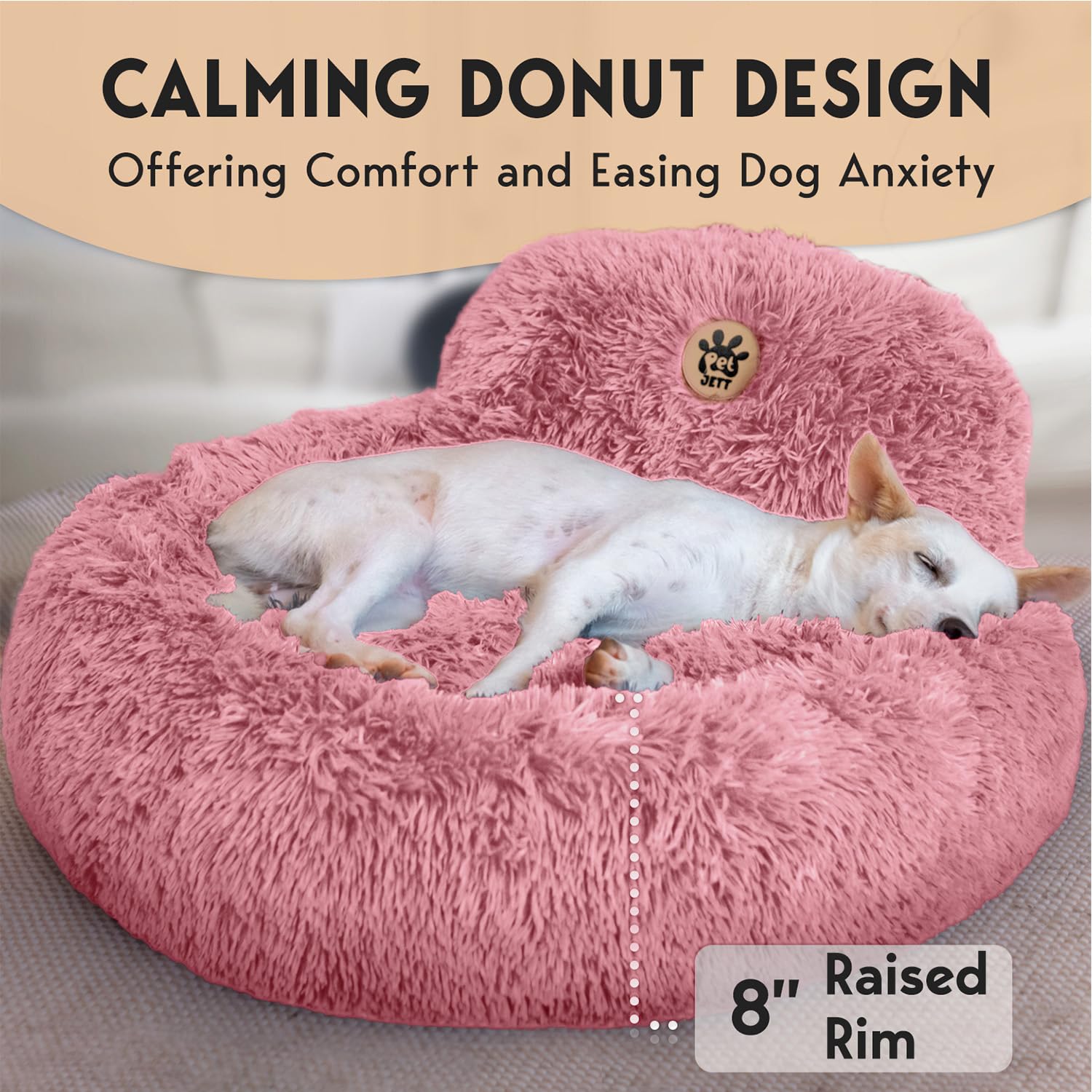 PetJett Calming Donut Bed anti-slip bottom—stable surface for safe lounging