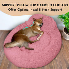PetJett Calming Donut Bed side view with 8'' rim—secure curling and rest