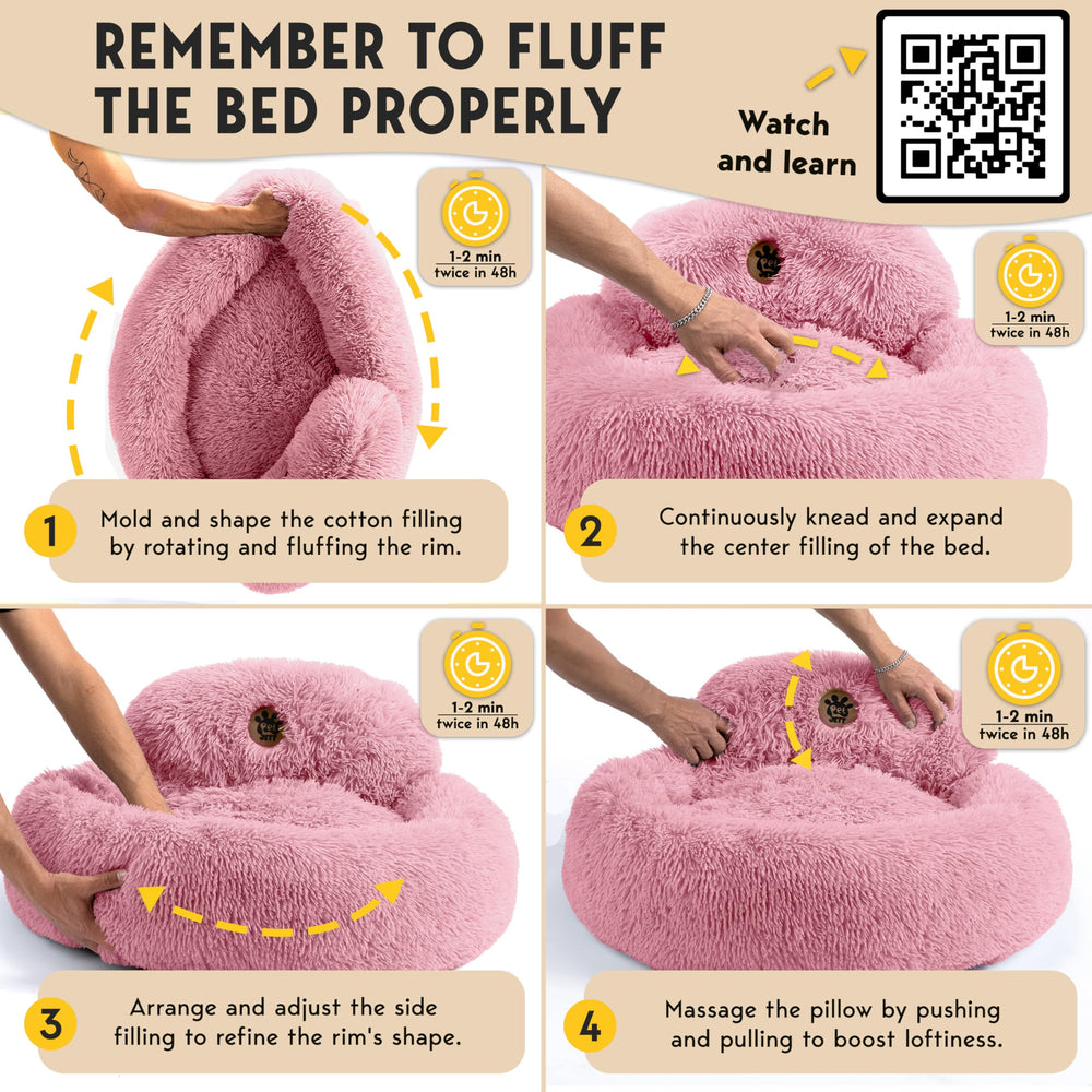 PetJett Calming Donut Bed support pillow closeup—head and neck comfort