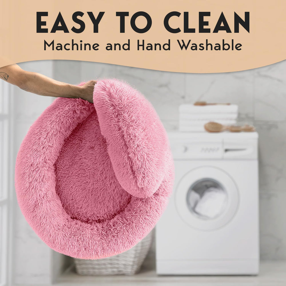 PetJett Calming Donut Bed washable materials—machine-friendly cleaning