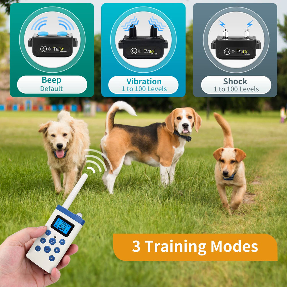 PetJoy auto mode indicator highlights hands-free training option for busy owners.