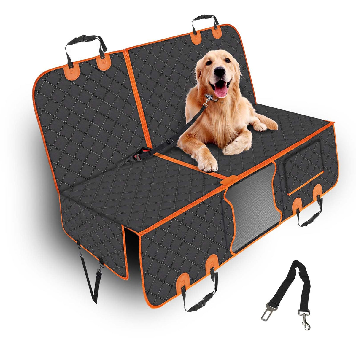 PetJoy dog car seat cover hammock in action protecting seats during rides.