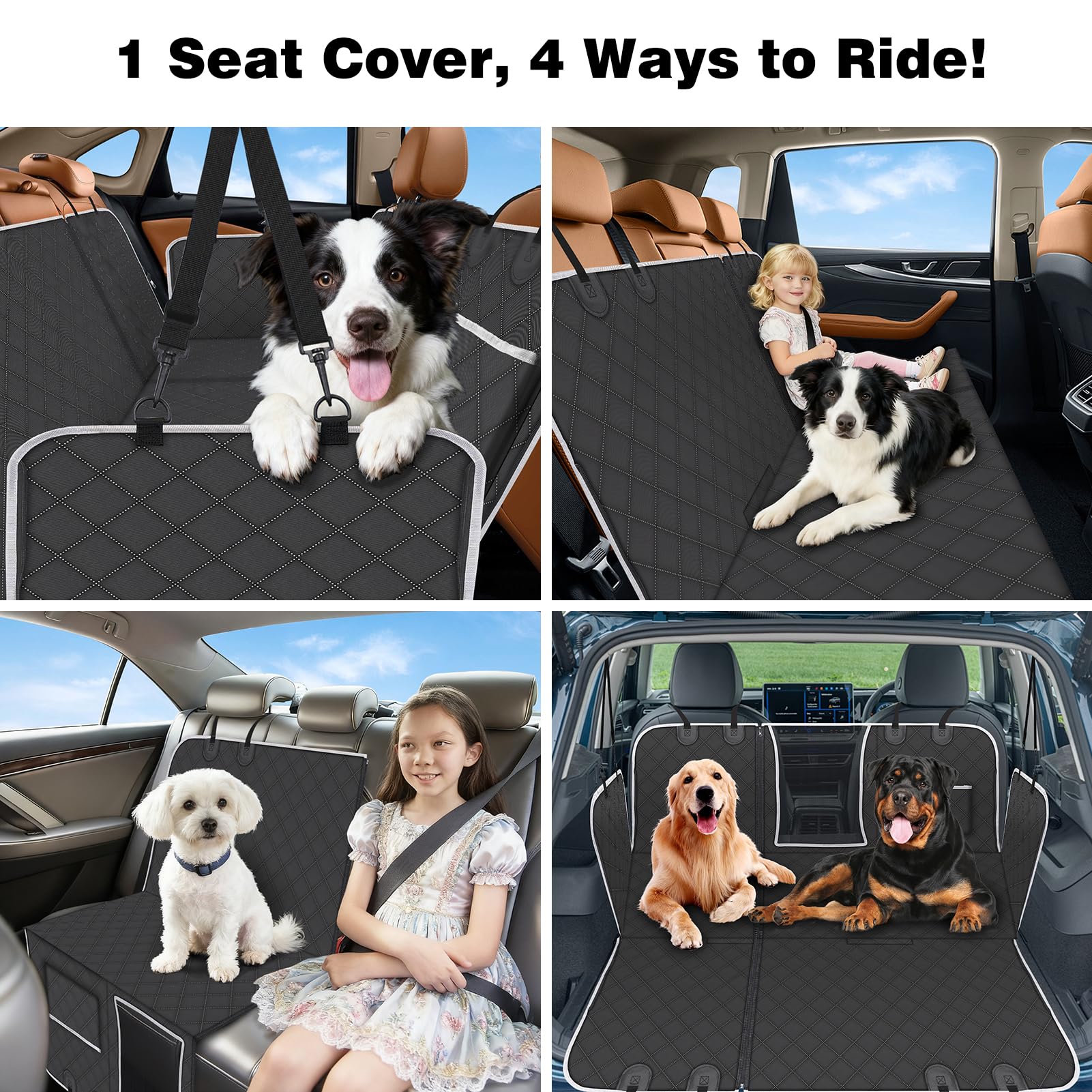 PetJoy 600D fabric seat cover resists scratches and spills