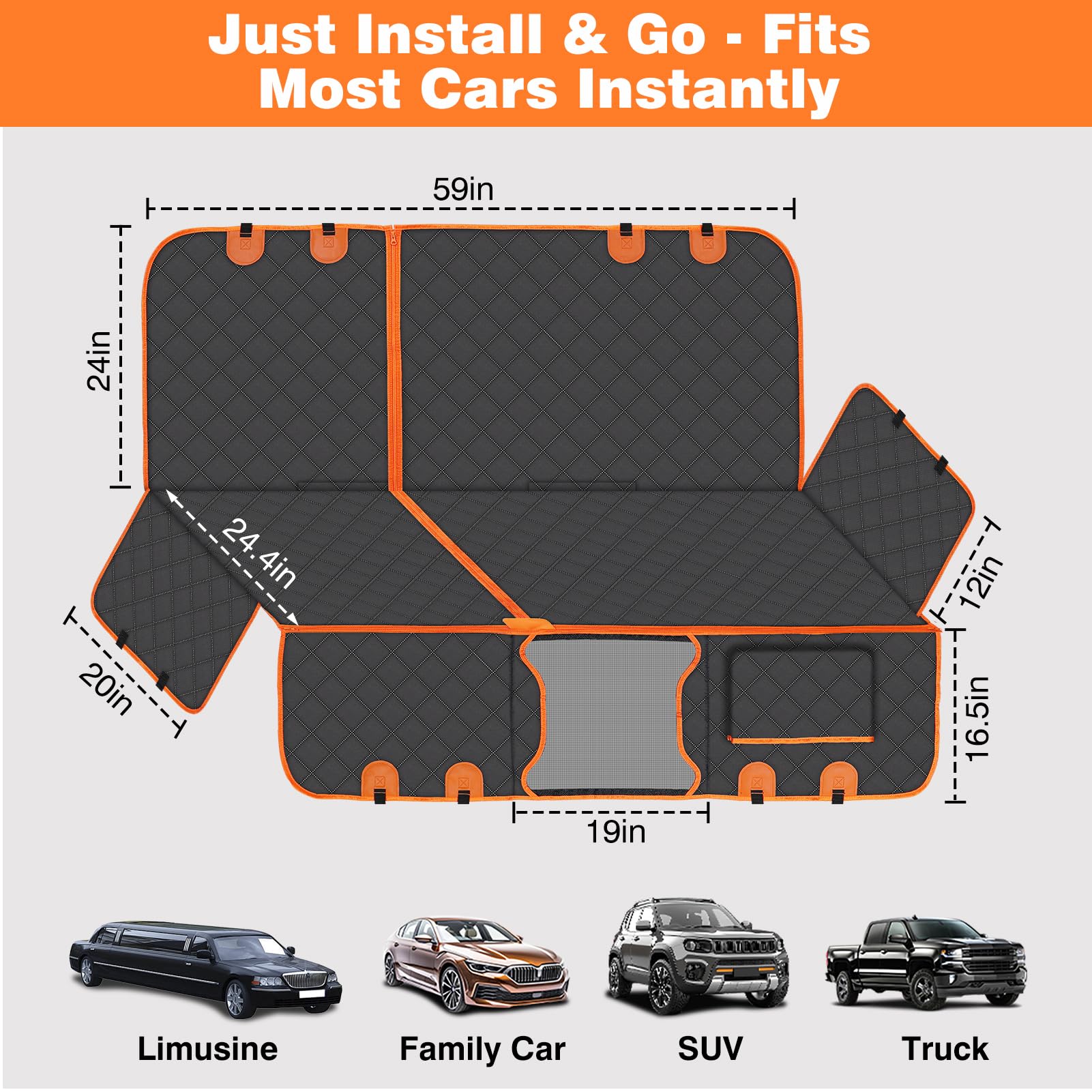 PetJoy easy-clean backseat cover simplifies wipe-downs, vacuuming, and machine washing.