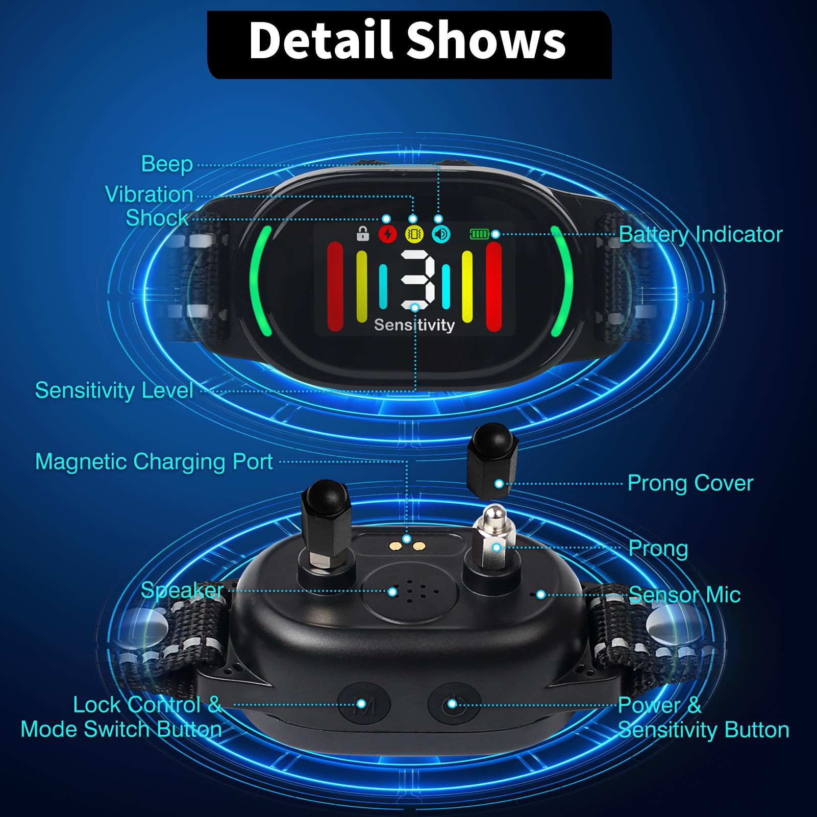 PetJoy Smart Bark Collar no-shock mode emphasizes humane training approach.