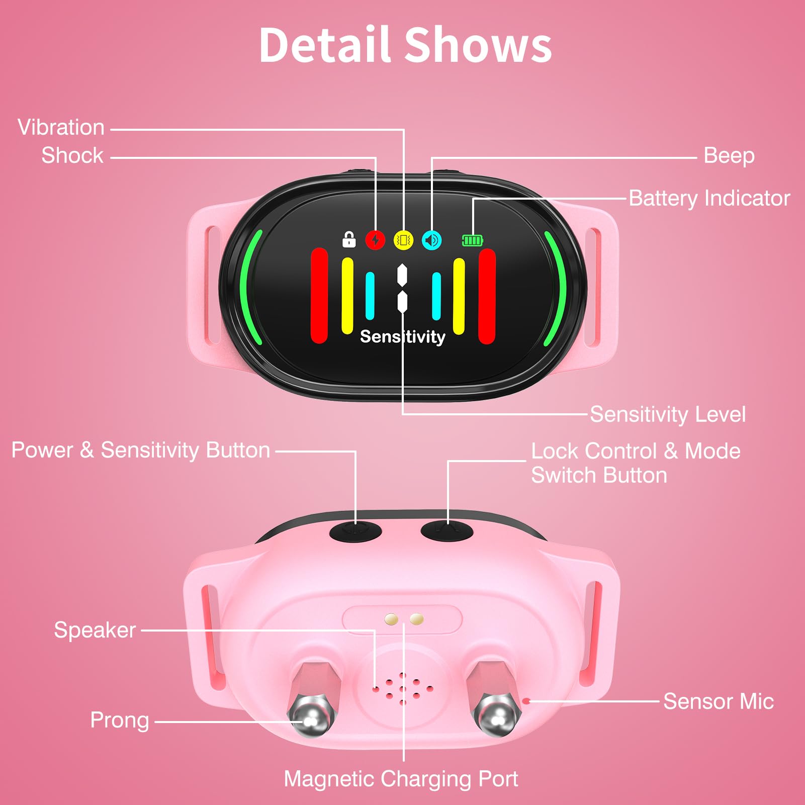 PetJoy small-dog-fit collar shows compact design for small breeds