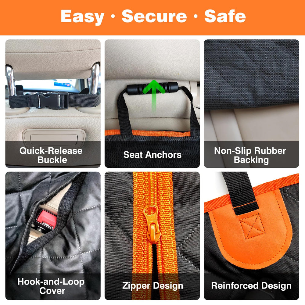 PetJoy universal-fit back-seat cover installs quickly across sedans, SUVs, and trucks.
