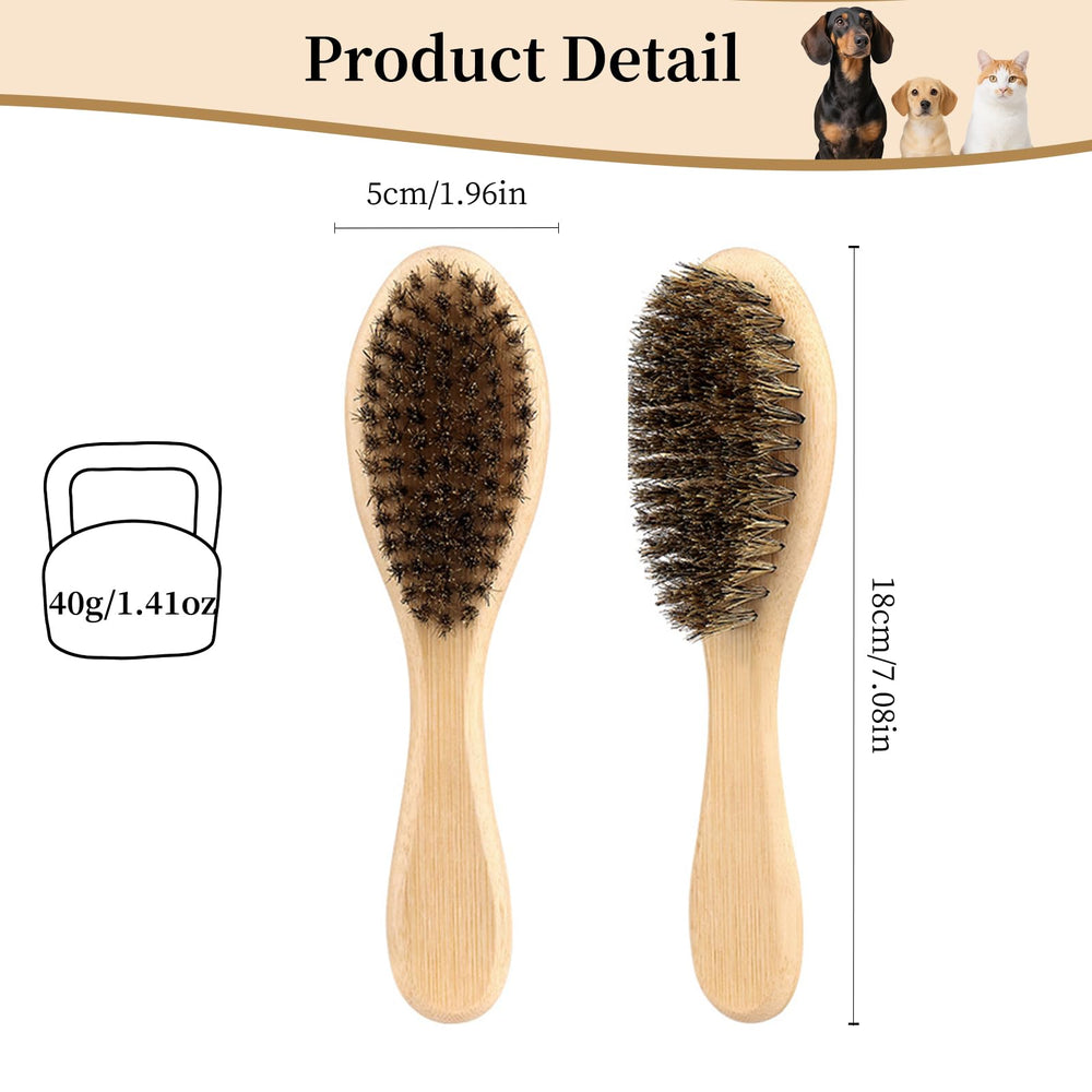 PetJoyHaven dog brush close-up bristles lifting loose hair before shedding season.