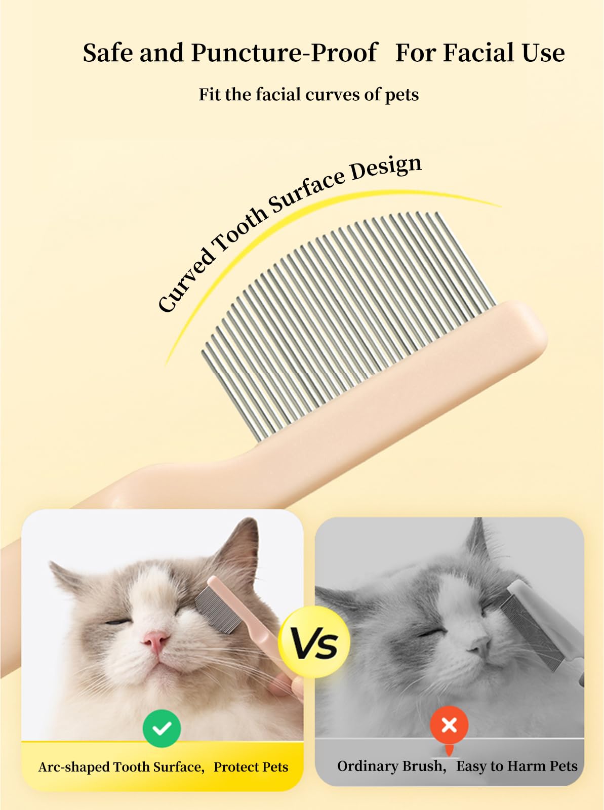 PetJoyHaven facial-paw grooming eye comb delivers gentle, pull-free brushing for sensitive areas