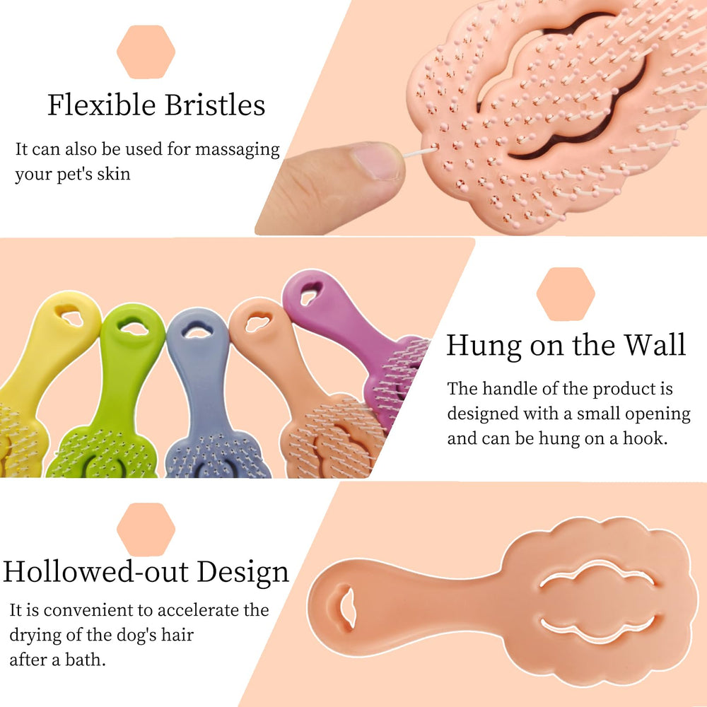 PetJoyHaven hollow-back-design brush highlights airflow and cooler hands during grooming.