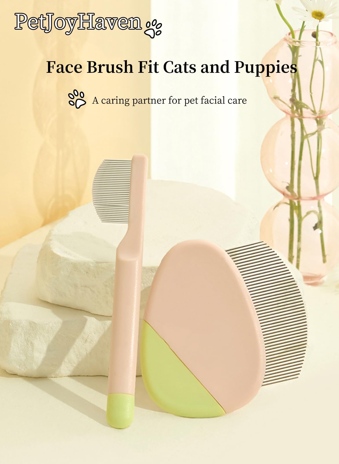 PetJoyHaven puppy brush-styling tool aids tidy fur around faces for Yorkie and Shih Tzu