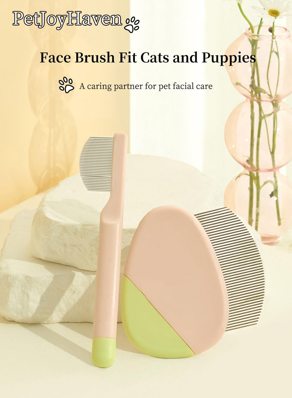 PetJoyHaven puppy brush-styling tool aids tidy fur around faces for Yorkie and Shih Tzu