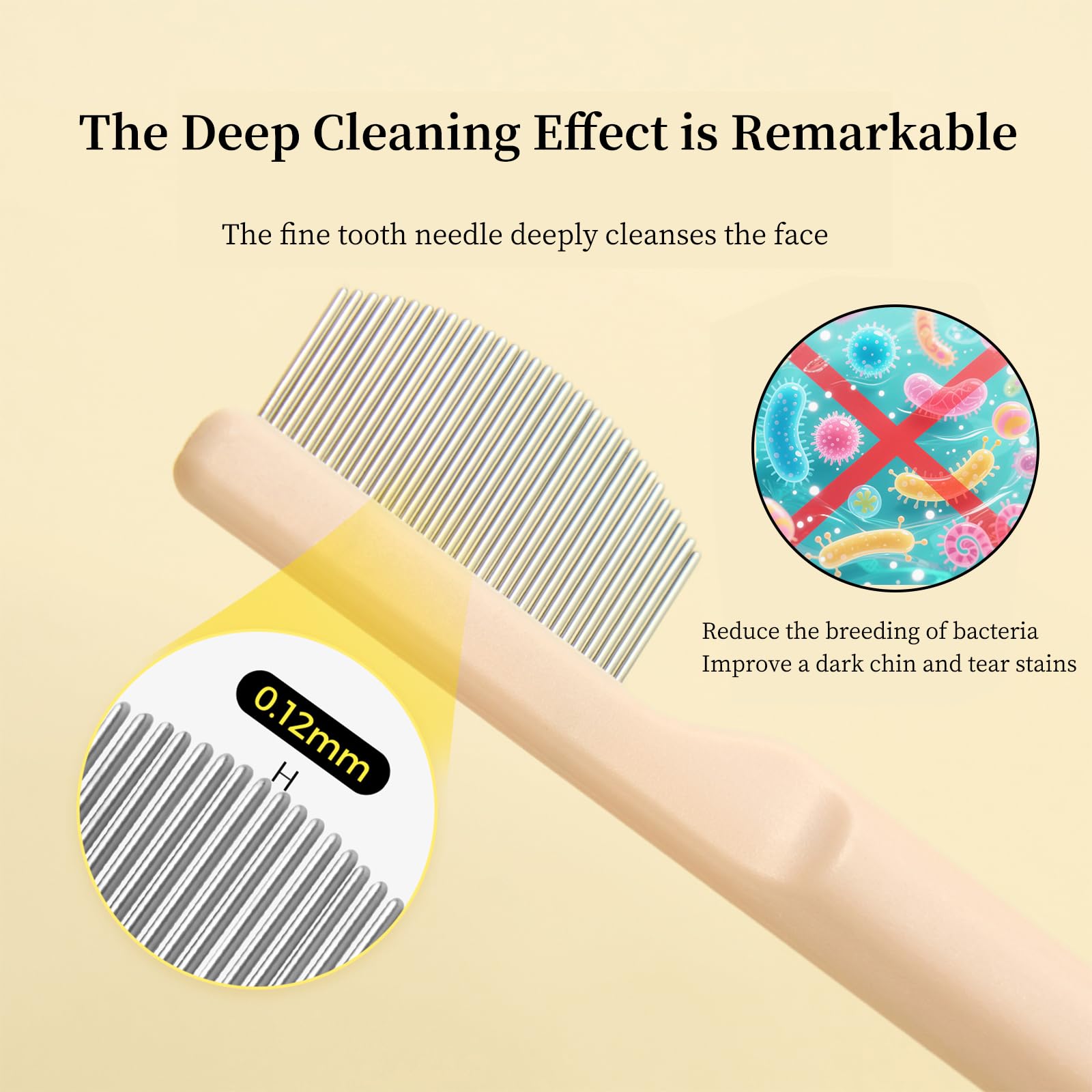 PetJoyHaven safe round-tips promote comfortable grooming around delicate facial zones