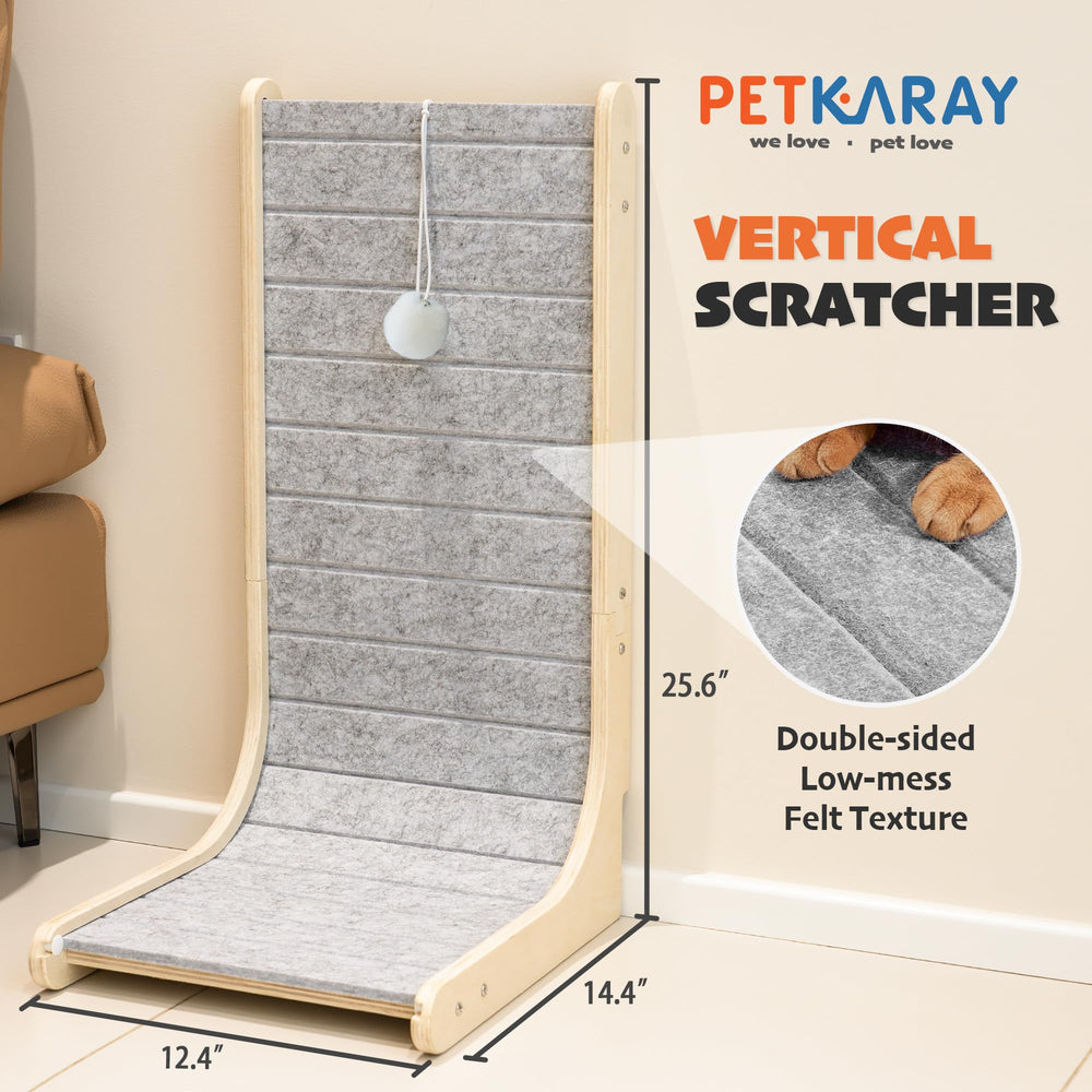 PETKARAY 2in1 scratcher floor or wall mount demonstrates versatile placement for cats
