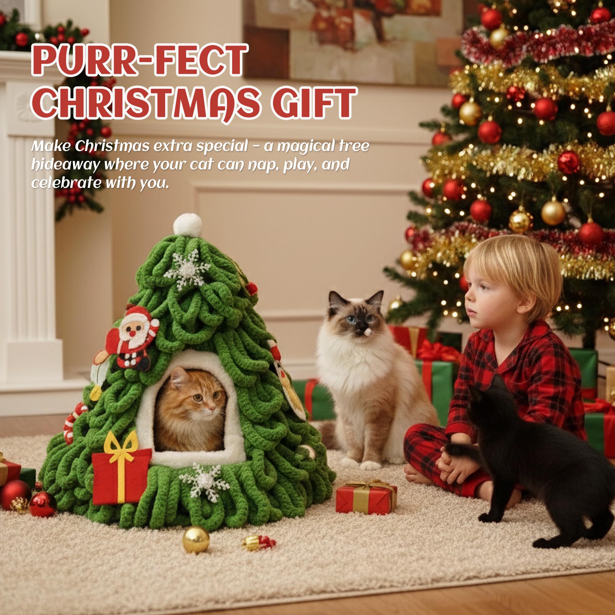 PETKARAY cat cave washable cushion, easy care and daily comfort.